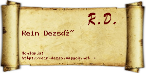 Rein Dezső névjegykártya